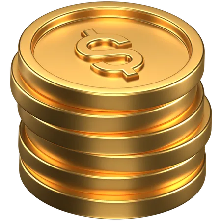 Gold-Dollar-Münzen  3D Icon