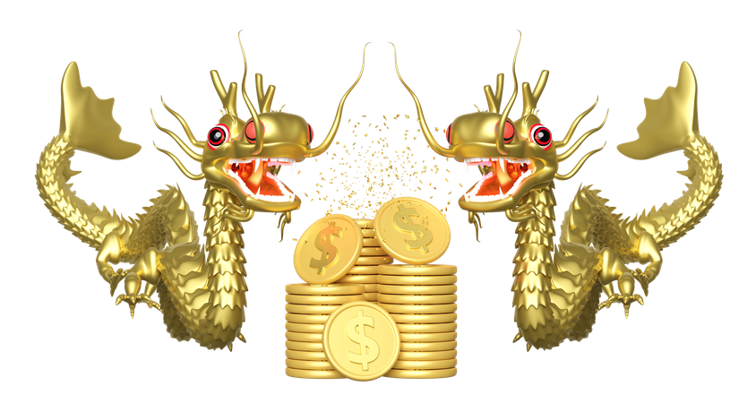 Gold Dragon  3D Icon