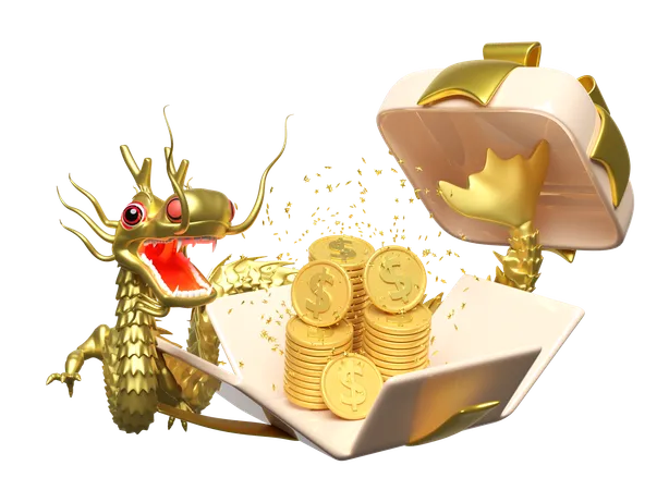 Gold Dragon  3D Icon