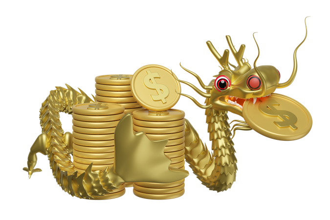 Gold Dragon  3D Icon