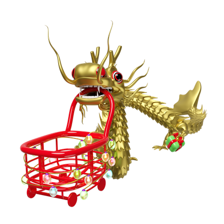 Gold Dragon  3D Illustration