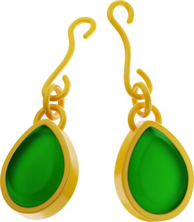 Gold Earring Jewelry  3D Icon