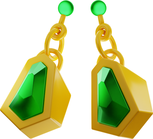 Gold Earring Jewelry  3D Illustration