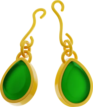 Gold Earring Jewelry  3D Illustration