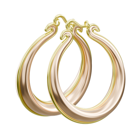 Gold Earrings  3D Icon