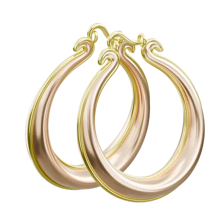 Gold Earrings  3D Icon