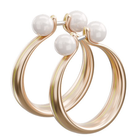 Gold Earrings  3D Icon