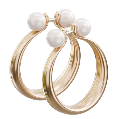 Gold Earrings  3D Icon