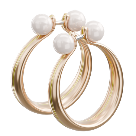 Gold Earrings  3D Icon