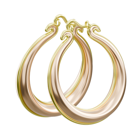 Gold Earrings  3D Icon