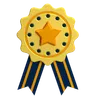 Gold Emblem Medal With Star