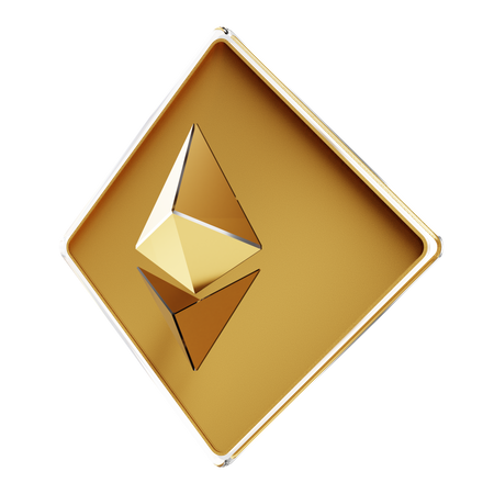 Gold Ethereum  3D Illustration