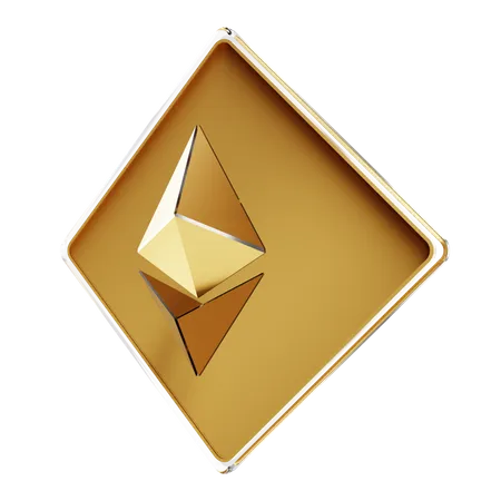 Gold Ethereum  3D Illustration