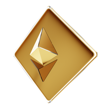 Gold Ethereum 3D Illustration