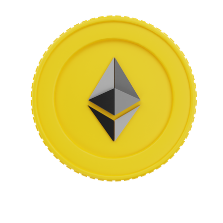 Gold Etherium Coin  3D Icon