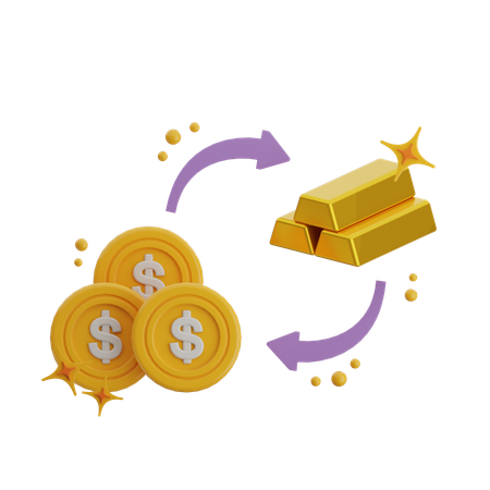 Gold Exchange  3D Icon