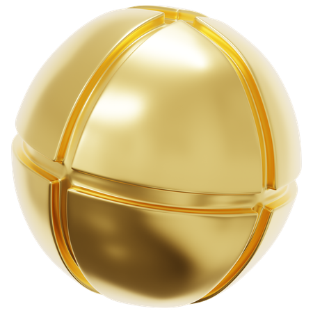 Gold Grid Shell  3D Icon