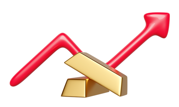 Gold Growth  3D Icon