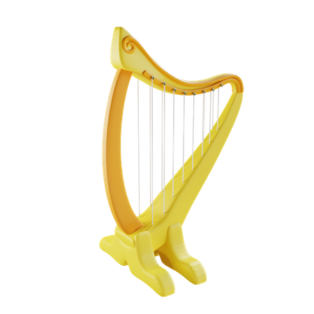 Gold Harp  3D Icon