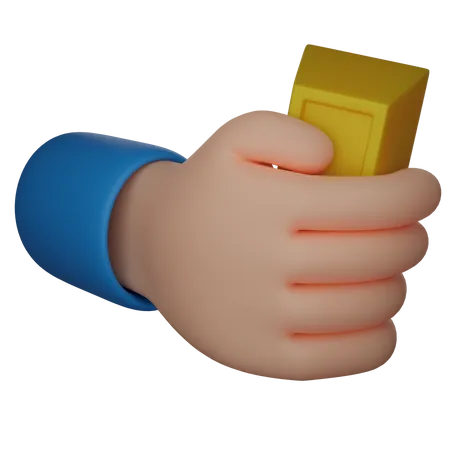 Hand Hold Gold Bar 3D Illustration