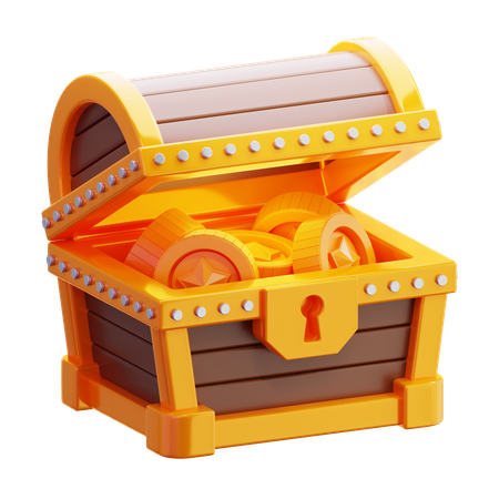 Gold In The Chest  3D Icon