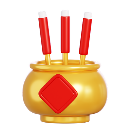 Gold Incense Pot  3D Icon