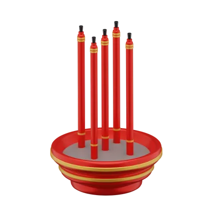 Gold Incense Pot 3D Icon