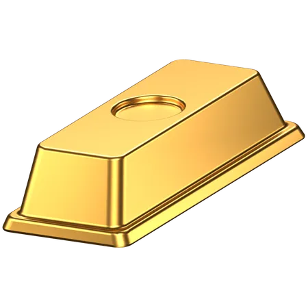 3 D Icon Of A Single Gold Bar 3D Icon
