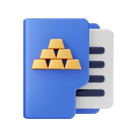 Gold Ingot Folder  3D Icon