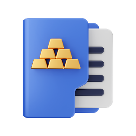 Gold Ingot Folder  3D Icon