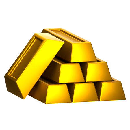 Gold ingots  3D Icon