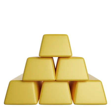 Gold Ingots  3D Icon