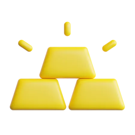 Gold Ingots  3D Icon