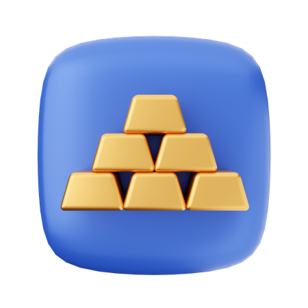 Gold Ingots  3D Icon