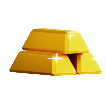 Gold Ingots  3D Icon