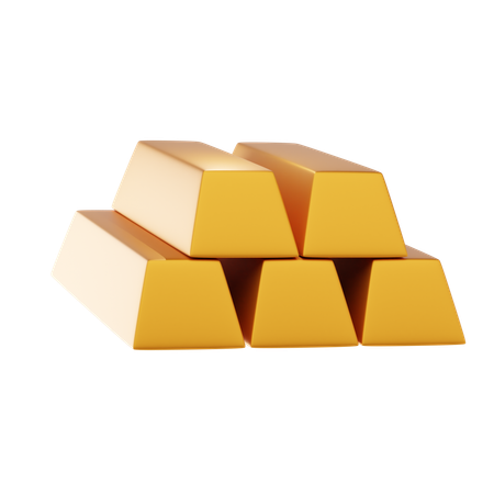 Gold Ingots  3D Icon