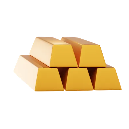 Gold Ingots  3D Icon