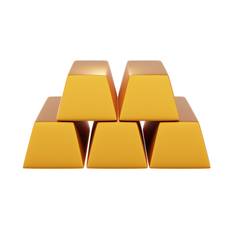 Gold Ingots  3D Icon