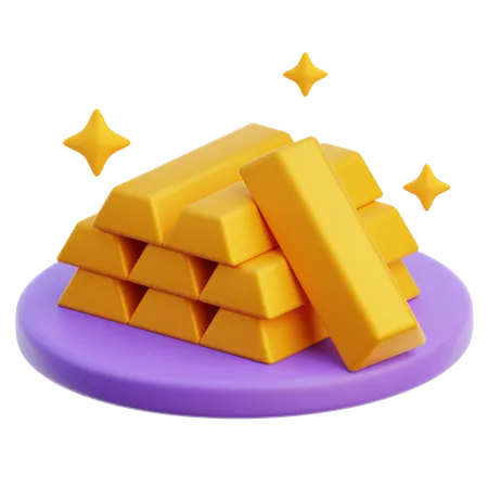 Gold Ingots  3D Icon