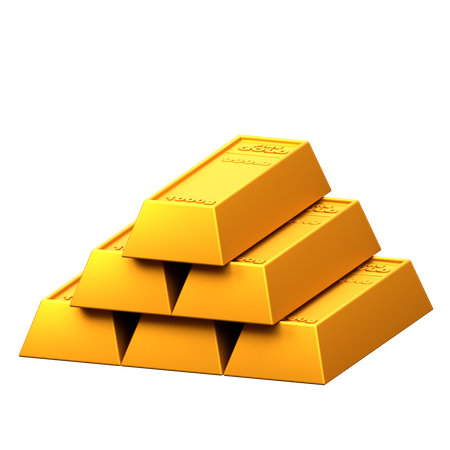 Gold Ingots  3D Icon