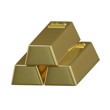 Gold Ingots  3D Icon