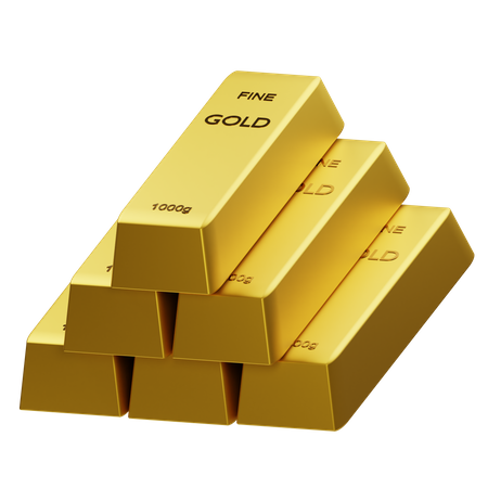 Gold Ingots  3D Icon