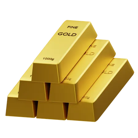 Gold Ingots  3D Icon