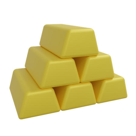 Gold Ingots  3D Icon