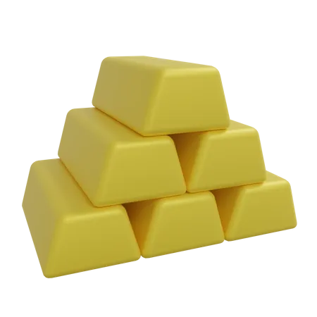 Gold Ingots  3D Icon