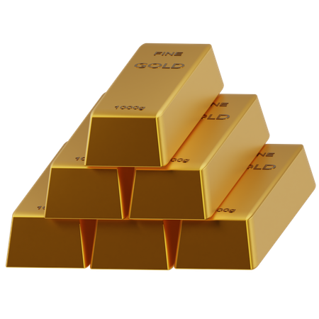 Gold Ingots  3D Icon