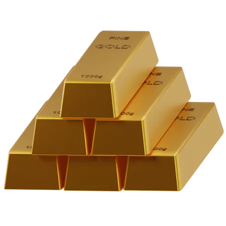 Gold Ingots  3D Icon