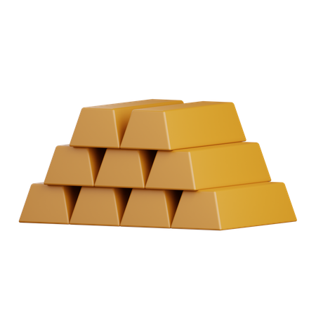 Gold Ingots  3D Icon