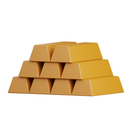 Gold Ingots  3D Icon