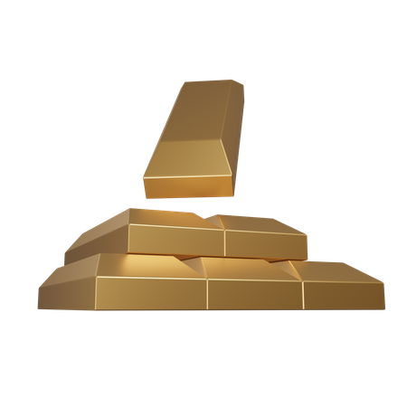 Gold Ingots  3D Icon